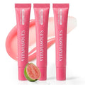 Vitamasques Lip Butter Balm - Guava Crush, Korean Lip Balm, Pack 3 - Peptide Lip Treatment - Lips Balm Hydrating - Light Tinted Lips balm - Made in Korea - 0.33 fl.oz