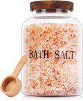 BKYFPQ 74 oz Glass Bath Salts Jar,Bath Salt Container with Wooden Lid and Scoop,Bathroom Organizers and Storage,for Bathroom Bath Decor,Home Decor,Bathtub Accessories for Women