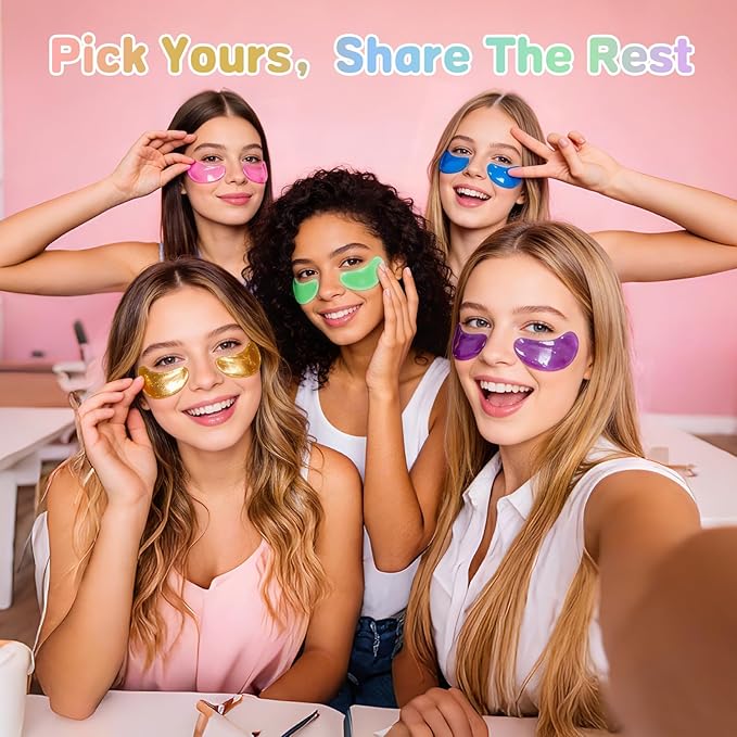 120 Pairs Under Eye Patches for Puffy Eyes and Dark Circles - Eye Mask Patches Variety Pack Travel & Skincare Gifts for Women/Men (Hyaluronic, 24K Gold, Grape, Caffeine, Aloe)