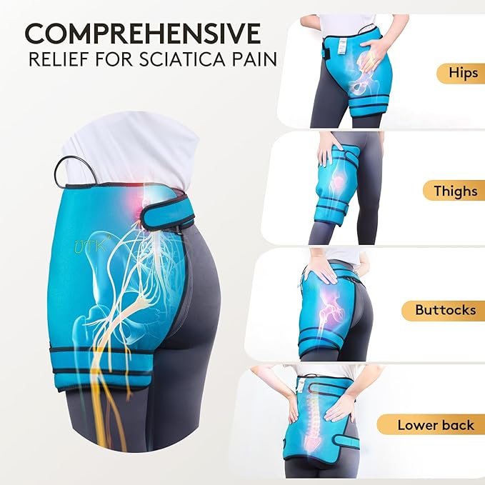 UTK Hip Heating Pad for Sciatica, 5X Far Infrared Heating Pads with 16 Natural Jades & Smart Controller, Lower Back/Thigh/Buttock/Abdomen Electric Heat Pad for Women (16.9 Inch)
