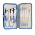 Manicure Set, 10 pcs High-Carbon Steel Nail Clippers Set, Portable Mini Manicure and Pedicure Kit, Travel Grooming Nail Kit with Leather Bag for Men and Women