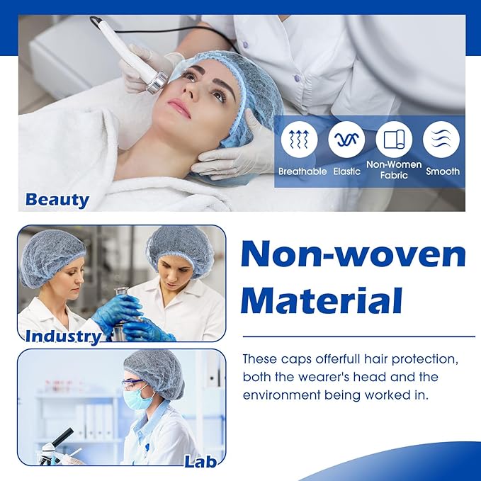 Yahenda 2000 Pcs Disposable Hair Nets Bulk 21 Inch Non Woven Bouffant Caps for Food Service Cooking Medical Salon Spa Beauty