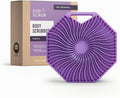 Sud Scrub® Antimicrobial Silicone Body Scrubber, Exfoliating Body Brush for Sensitive Skin, Antibacterial Shower Scrubber for Body, Bathroom Essentials for Men & Women, Purple
