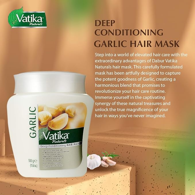 Dabur Vatika Naturals Garlic Hair Mask Treatment Cream, 500 Gram
