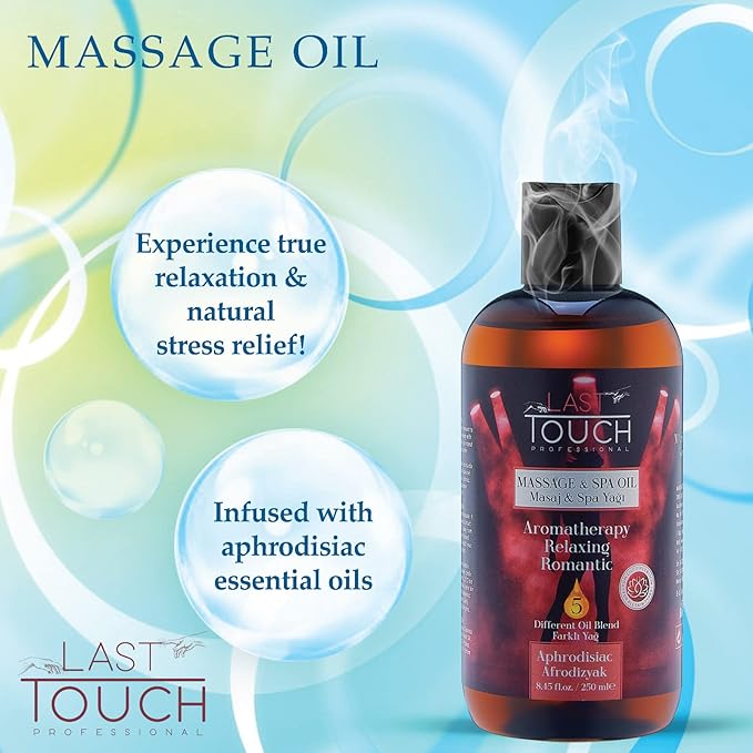 Massage Oil for Couples – Sensual and Relaxing Aromatherapy Body Oil – Romantic Massage for Home Spa & Stress Relief – Massage Oils for Date Night - Aphrodisiac Massage Oil - 8.45 Fl Oz