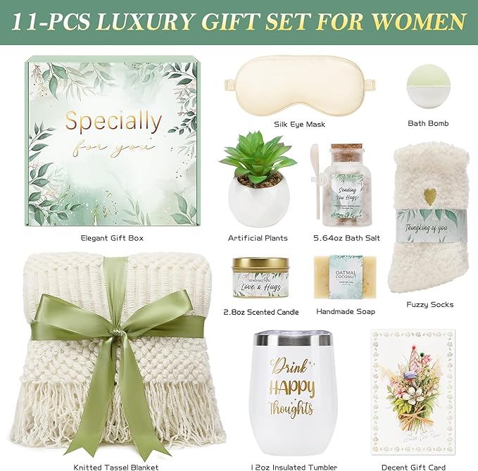 Self Care Gifts Spa Gifts for Women, Birthday Gifts Get Well Soon Gifts for Women Care Package, Sympathy Gift Baskets, Thinking of You for Her Wife Girlfriend Mom Sister Friend