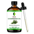 SVA Cedarwood Essential Oil – 4 Fl Oz – 100% Natural Cedar Juniperus Mexicana Oil - for Diffuser, Hair Care, Face, Skin Care, Aromatherapy, Scalp and Body Massage, Soap and Candles – with Dropper