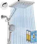 MakeFit Dual Filtered Rain Shower Head Combo, High Pressure Handheld Shower Head with Adjustable Bar - Rainfall Shower Head And Showerhead with Filter for Hard Water - Removes Chlorine