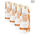 Dove Plant Milk Cleansing Body Wash Coconut & Lychee for Moisturized Skin Gentle Cleanser, No Sulfate Cleansers or Parabens, 98% Biodegradable 17.5 fl oz (Pack of 4)