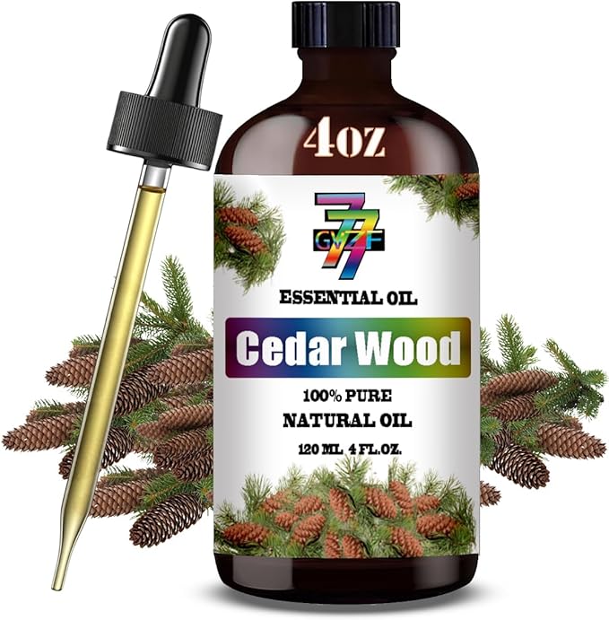 Cedarwood Essential Oil - GV77ZF Cedarwood Oils for Diffusers, Humidifiers, DIY Candles, Soap, Cleaning, Home, Office, Yoga, Massage, Gifts - 4 fl oz (120 ml)