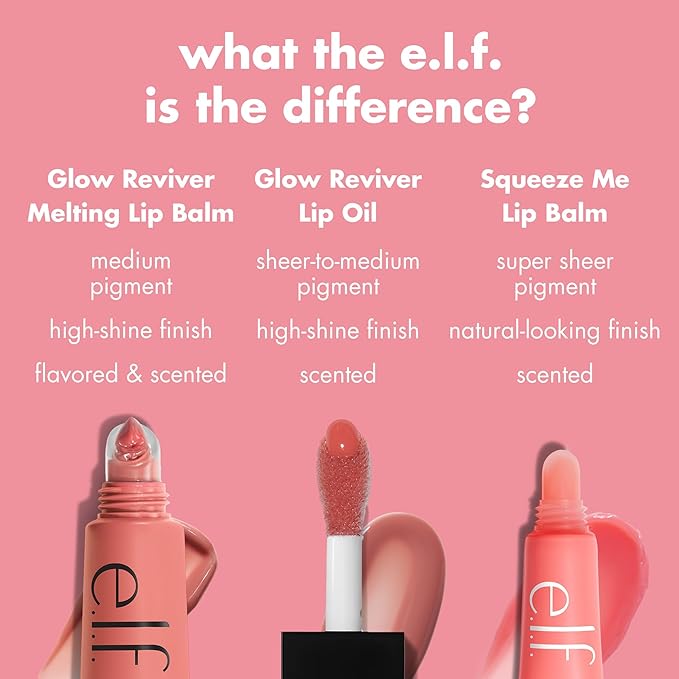 e.l.f. Glow Reviver Melting Lip Balm, Hydrating Tinted Lip Balm For A Glossy Finish & Soft, Supple Lips, Vegan & Cruelty-Free, Island Colada