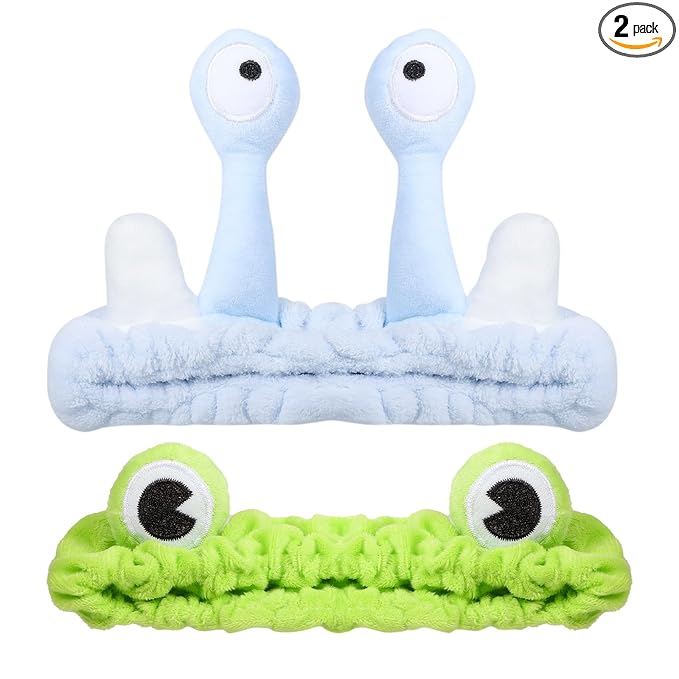Frog Eye Face Wash Headband Women Snail Spa Hair Band Soft Coral Fleece Headwraps Her Cute Creative Cartoon Costume Cosplay Party Accessories