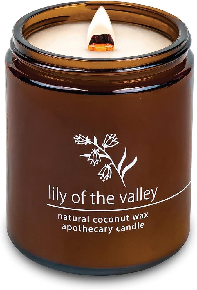 Hemlock Park Lily of the Valley Apothecary Hand-Poured Scented Candle | Crackling Wood Wick, Botanical Fragrance & Coconut Wax | Up to 60 Hour Burn Time | 8 oz