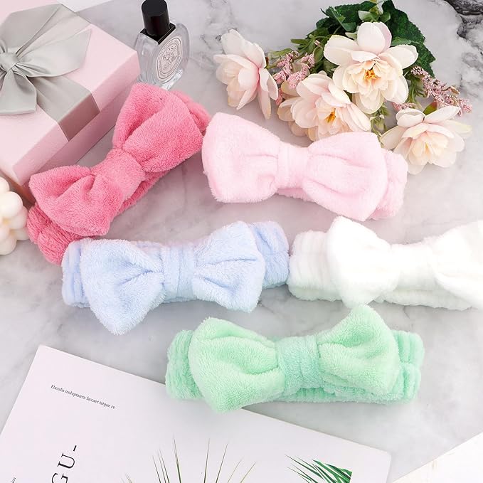 Ondder Spa Headbands Set - 8 Pcs Terry Cloth Cute Hair Bands for Women's Skincare, Makeup and Face Washing