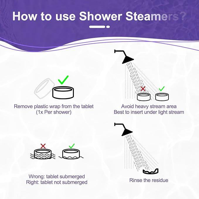 SWCANDY Shower Steamers Aromatherapy Travel Essentials Birthday Gifts for Women, Lavender 8 Pcs, Bath Bombs Shower Bombs with Natural Essential Oils, Relaxation Home SPA