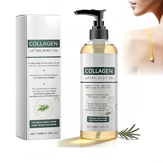 Collagen Lifting Body Oil After Shower, Hydrating Collagen Oil For Body, Moisturizing Anti Aging for Women & Men, Helps Soften Appearance of Crepey Skin for All Skin Types-1PC