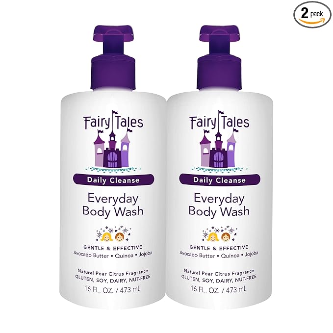 Fairy Tales Daily Cleanse Kids Body Wash | Kids Soap With Gentle, Clean Natural Ingredients | Sulfate Free, Silicone Free, Body Wash for Boys and Girls - 16 oz. (2 Pack)