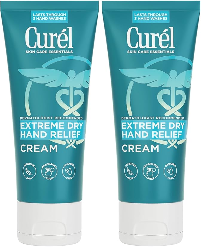 Curel Extreme Dry Hand Dryness Relief, Travel Size Hand Cream, Easily Absorbed for Long-Lasting Relief after Washing Hands, with Eucalyptus Extract, 3 Ounces (Pack of 2)