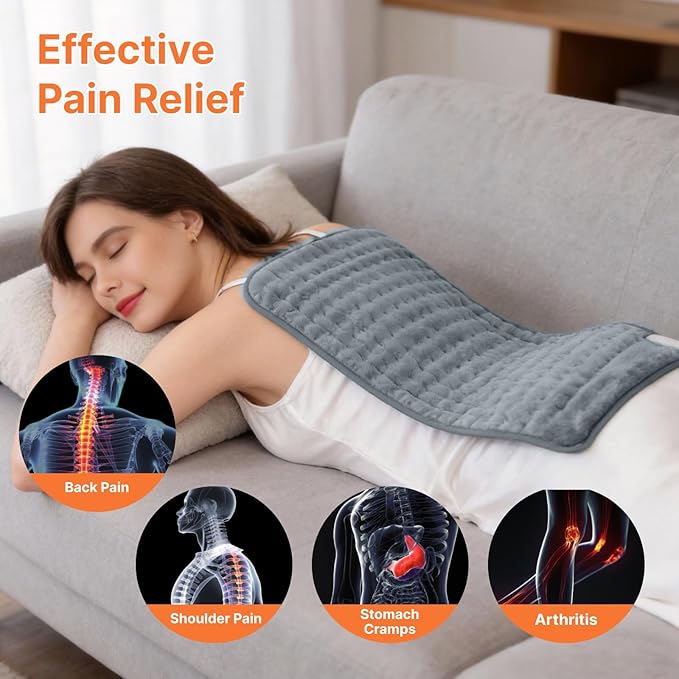 Heating Pad for Back & Period Cramps, Christmas Birthday Gifts for Women, Men, Mom, Dad, Portable Electric Heating Pad for Neck and Shoulders and Back, Mothers Father Day Gifts, Mom Birthday Gifts