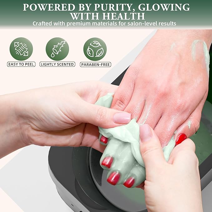 BUMPLYBEE 7000ml Paraffin Wax Machine for Hand and Feet-Black Hand Wax Paraffin Machine for Hands with 10pcs Aloe Vera Paraffin Bath Refills，Foot Care Kit,Moisturizing and Exfoliating