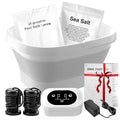Ionic Foot Bath Detox Machine,Foot Detox Foot Bath Soak Tub with 2 Arrays,80 Disposable Liners,Detox Sea Salt,Folding Foot Spa Bucket,Home Salon-Level Foot Soaking Tub