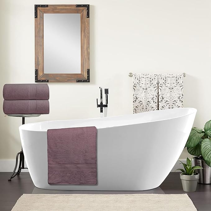 Softolle 100% Cotton Luxury Bath Sheets - Pack of 2 (35" x 70") | Super Soft, Quick-Dry & Highly Absorbent Towels for Bathroom, Home, Spa & Gym (Purple Ash)
