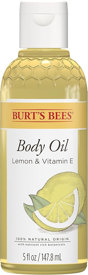 Burt's Bees Skin Care, Body Oil With Lemon and Vitamin E, 100% Natural, 5 Ounce (Packaging May Vary) (Pack of 2)