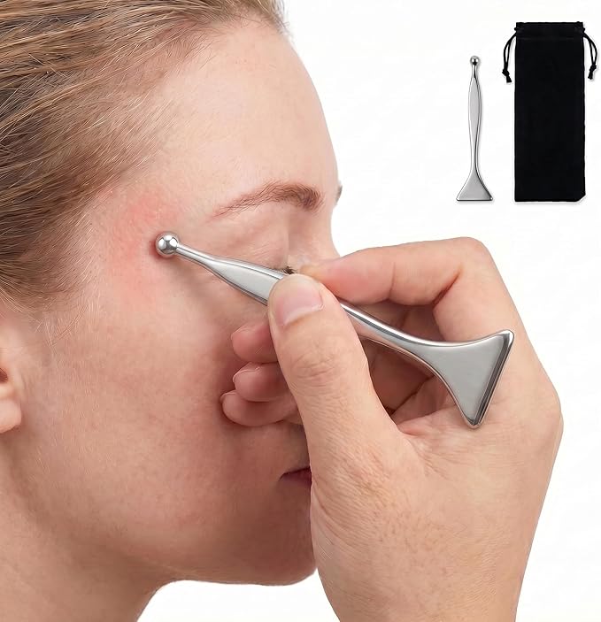 2-Pack 2-in-1 Acupressure Massage Pen Set, Stainless Steel Gua Sha Scraper & Dual-Ended Fascia Release Tools, Large & Precision Massager Pens for Muscle, Neck, Face & Body Relief