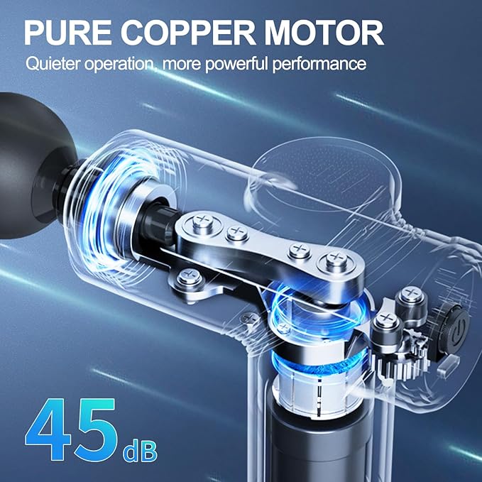 LEERCON Massage Gun Deep Tissue Electric Massagers Mini Massage Gun Travel with 4 Massage Heads Muscle Percussion Massager Gun Gift for Women and Men, Black