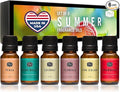 P&J Trading Summer Set of 6 Fragrance Oils - Peach, Strawberry, Plumeria, Coconut, Ocean Breeze, Pina Colada Candle Scents, Soapmaking, Diffuser Oil