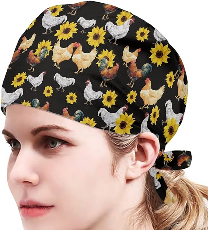 JoyLamoria Novelty Printed Cap with Sweatband Women Men Adjustable Tie Back Hats for Paiting