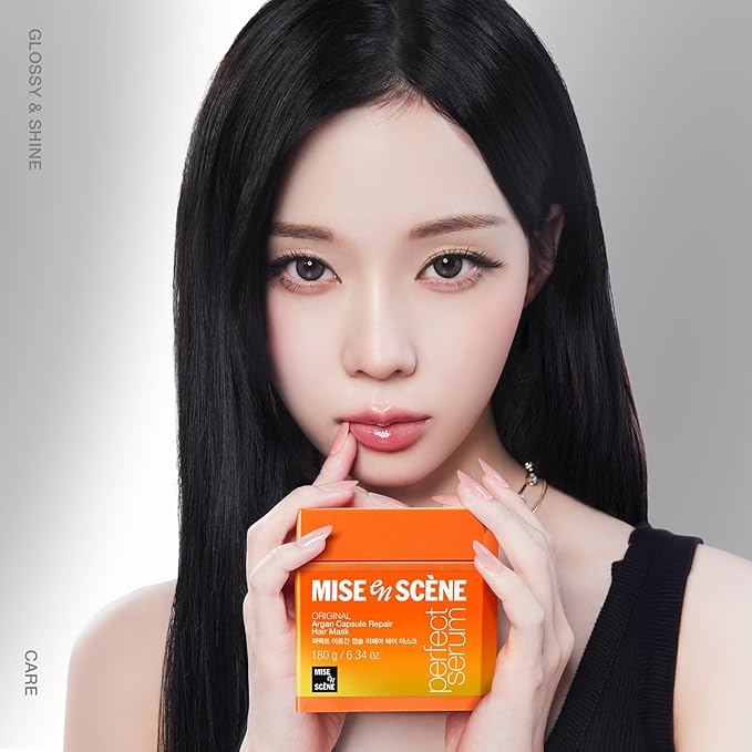 Mise En Scene Argan Oil Repair Hair Masks - Protein Hair Mask Argan Capsule for Damaged Hair | Deep Conditioning for Dry Hair | For Split Ends | Damaged & Frizzy | Anti Humidity 6.34 Fl. Oz. | Damage Repair, Add Shine, For Split Ends, Deep Conditioning...