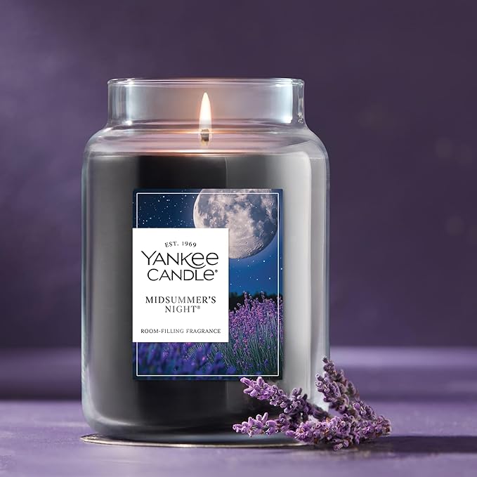 Yankee Candle Mid Summer's Night, Scented Candle, 22oz Large Jar with up to 150 Hour Burn, Giftable (Pack of 4)