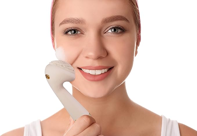 Silicone Facial Cleansing Brush - Sonic Face Cleanser and Massager Face Exfoliator - FineLife Products Scrubber - Exfoliating Skin Care Tools - Rechargeable Face Brushes for Men & Women