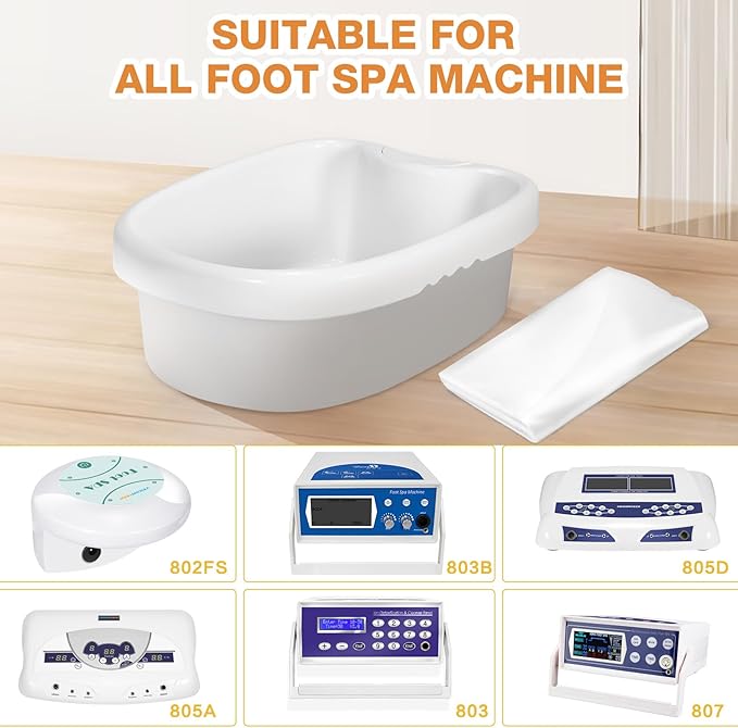 veicomtech Professional Ionic Foot Bath Tub Basin for All Detox Foot Bath Machines Heavy Duty Tub with 100 Liners