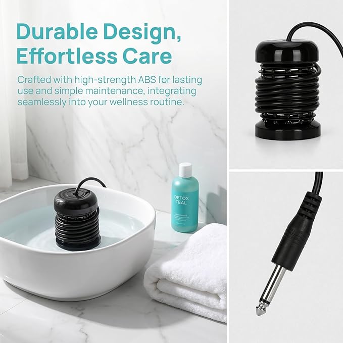 Ionic Foot Bath Detox Machine(No Basin), Foot Detox Machine to Remove Toxins, Portable Home Foot Spa, 2 Ion Arrays for Detox & Relaxation, Easy Clean, Perfect for Family/Gift/Self-Care