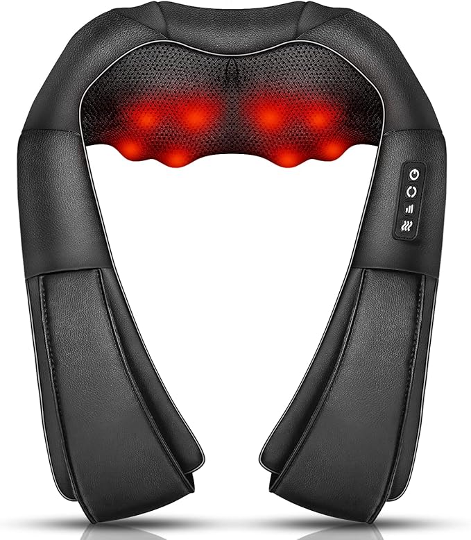 iKristin Neck Massager with Heat, Shiatsu Massager for Neck, Back, Shoulder, Foot and Leg, Deep Tissue 3D Kneading Massage for Relax Muscles at Home and Offie,Back Massagers for Women and Men