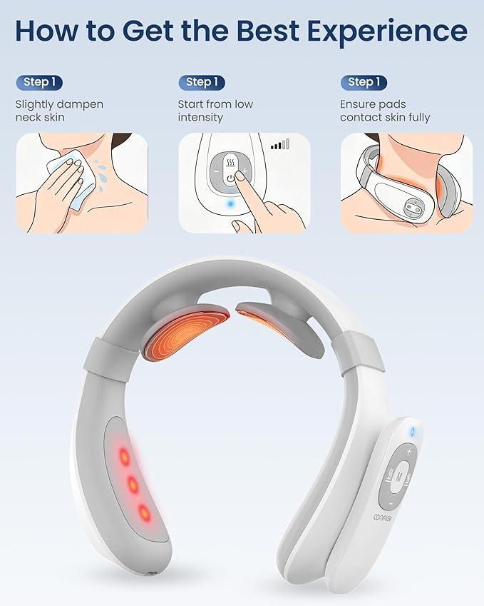COMFIER FSA Eligible Cordless Neck Massager for Pain Relief Deep Tissue, Vibration Travel Massager,Portable HSA Neck Massager for Office, Mothers Day Gift