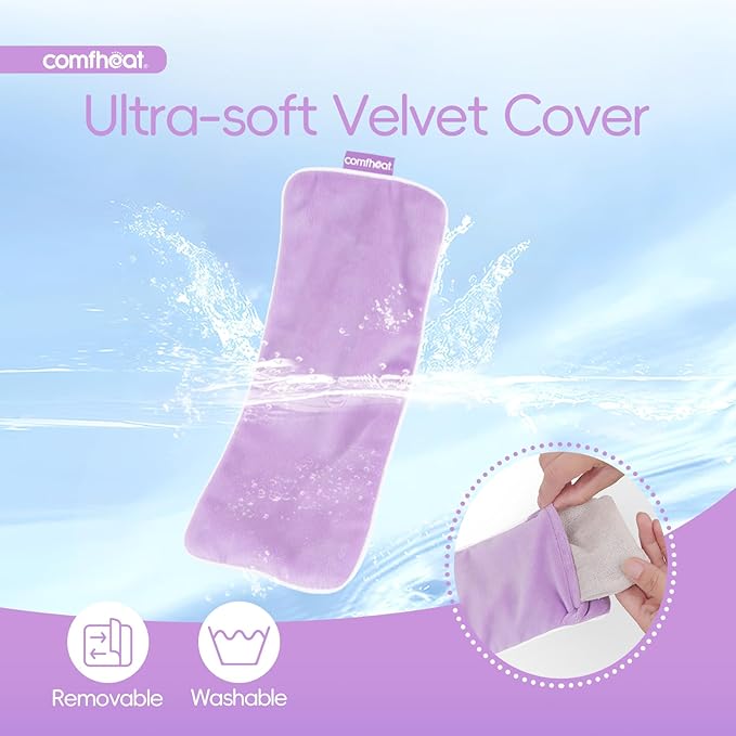 Lavender Weighted Eye Pillow for Yoga, Microwavable Moist Heat Eye Compress Mask with Washable Cover for Relaxation, Sleeping, Meditation, Yoga, Spa, Migraine Relief (Purple)