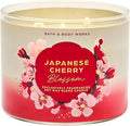 Bath & Body Works Japanese Cherry Blossom 3-Wick Candle - Scented Candle for At-Home Use - Long-Lasting, Room-Filling Fragrance - High Fragrance Oil Concentration - Soy Wax Blend