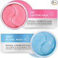Under Eye Patches Kit: 120 Pcs Retinol & Caffieine Gel Eye Mask for Dark Circles, Puffiness and Wrinkles - Day & Night Skin Treatment Pads with Niacinamide, Collagen & Hyaluronic Acid (2 Pack)