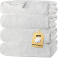 SEMAXE 4 Piece White Bath Towel Set for Bathroom, 100% Cotton Bath Towels with Hanging Loop, 55 x 27 Inch, Soft Absorbent & Quick Dry, for Home