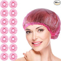 100Pcs Pink Disposable Shower Caps for Women Plastic Shower Caps Shower Hat Large Shower Cap Elastic Hair Cap for Home Use Hotel Spa and Hair Salon,Bathing Accessories,Personal Care