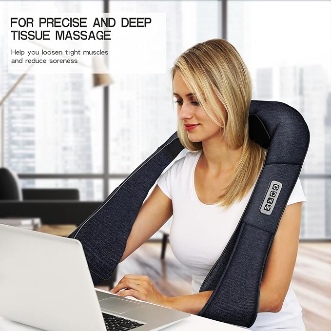 Mo Cuishle Mothers Day Gifts for Mom Wife Women, Shiatsu Back Shoulder and Neck Massager with Heat, Electric Deep Tissue 4D Kneading Massage, Best Gifts for Men Dad Husband, Fathers Day, Christmas