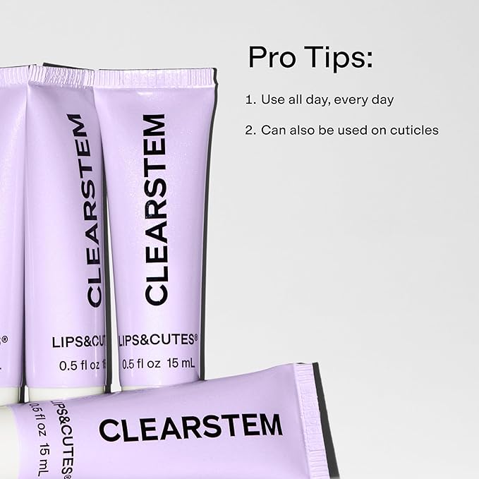 CLEARSTEM LIPS&CUTES Lip Balm & Cuticle Care - Multi-Tasking Hydrating Balm with Peptides, Vitamin E & Green Tea - Lip Care Products & Cuticle Balm Essentials for Daily Soothing & Nourishing Routine
