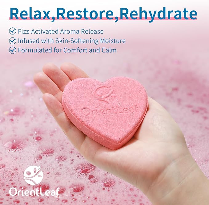 ORIENTLEAF Bath Bombs for Women, Stocking Stuffers, Bath Bombs Fruit Scented Strawberry, Orange, Coconut, 6 x 2 oz