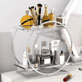Perfume Organizer for Bedroom Dresser- Sliver Makeup Organizers for Vanity, 2 Tier Bathroom Countertop Organizer Perfume Tray Skincare Storage Cosmetic Display Rack, Make Up Counter Shelf