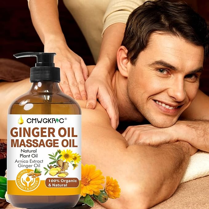 Ginger Oil,Ginger Massage Oil for Lymphatic Drainage,Natural Body Oil for Skin,Arnica Oil,Sore Muslce Massage Oil,Spa Ginger Oil-Warming and Relaxing for Mothers Day Gifts for Wife,Fathers Day Gift