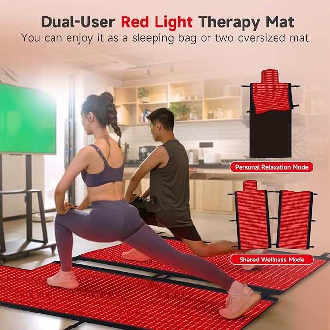 LITDUCK Body Red Light Therapy Mat, Eligible Red Light Therapy Blanket, 2in1 LEDs(660nm& 850nm), Premium Leather, Adjustable Timer & Intensity, 74.6” x 33.3” 2570 LEDs