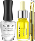 Gel Polish Remover, Cuticle Oil for Nails (10ml) & Pro-Tools, Fast-Acting Gel Nail Remover (15ml) Works in 2-5 Mins, No Soak for Salon-Quality At-Home Manicure, Gentle Formula with Moisturizing Care